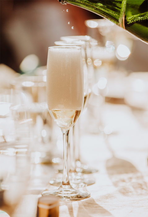 a glass of champagne