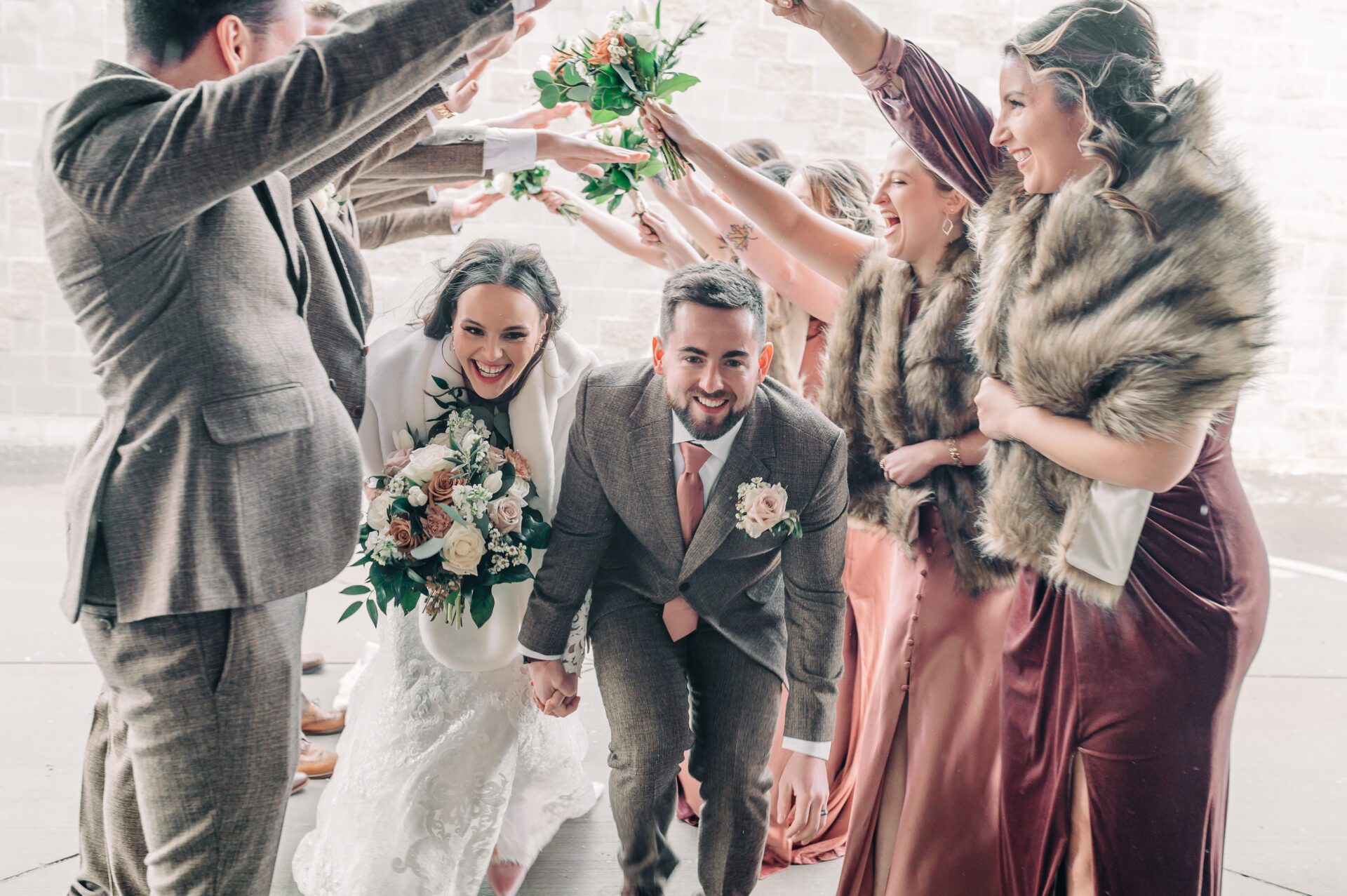 snowy winter wedding holland michigan